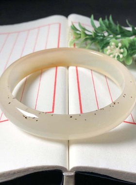 70圈口海洋玉髓手镯天然玛瑙草花