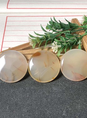 海洋玉髓4厘米圆牌吊坠玛瑙草花