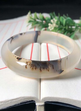 56圈口海洋玉髓手镯天然玛瑙草花