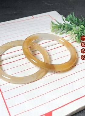 61圈口海洋玉髓手镯天然玛瑙草花