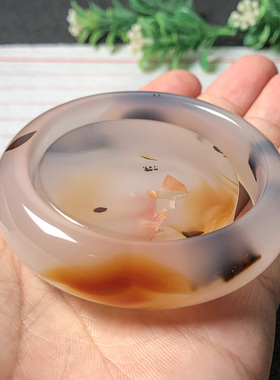 51圈口海洋玉髓套镯天然玛瑙草花