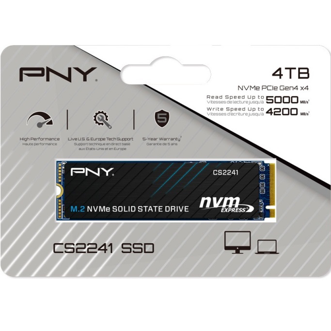 必恩威PNY固态硬盘 SSD 4T CS2241 Nvme Gen4 M280CS2241-4TB-CL-图0