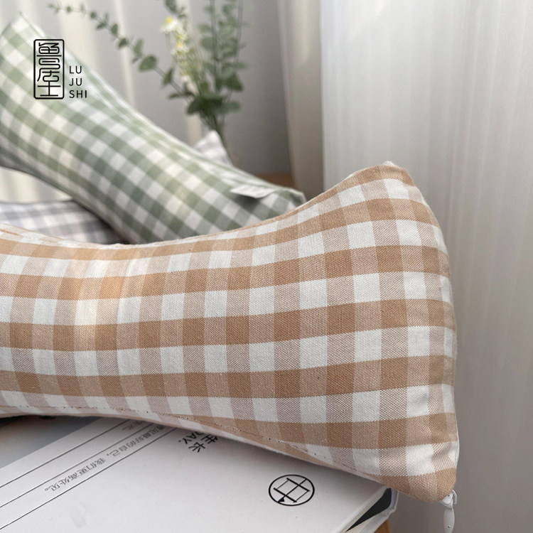 「鲁居士」老粗布荞麦壳三角枕骨头枕单人护颈椎枕成人可拆洗格子,淘宝优惠券,粉丝福利购,淘宝优惠卷