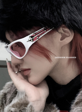 未来科技感星芒流星发箍骑行墨镜