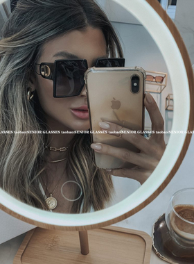 妻子的旅行同款墨镜女大方框黑色