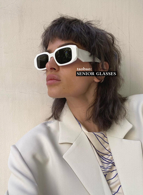 韩版ins墨镜小红书同款黑色粗框