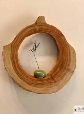 云鱼艺术画木艺摆件绿植