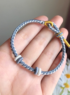 手工编织半成品八股辫双色配情侣闺蜜女生渐变手绳链可穿饰品黄金