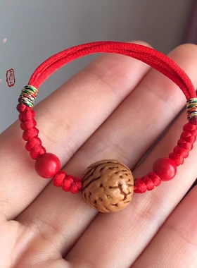 小孩大人婴儿桃核金刚结红绳桃核