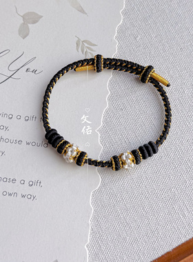 纯手工编织八股手绳闪金可穿饰品绳子粗2毫米大小可以调无痕线圈