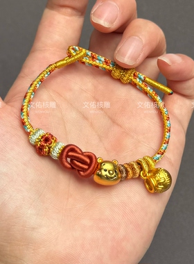 手工编织八股辫敦煌故宫配色可穿饰品黄金吊马卡龙敦煌如意结手绳