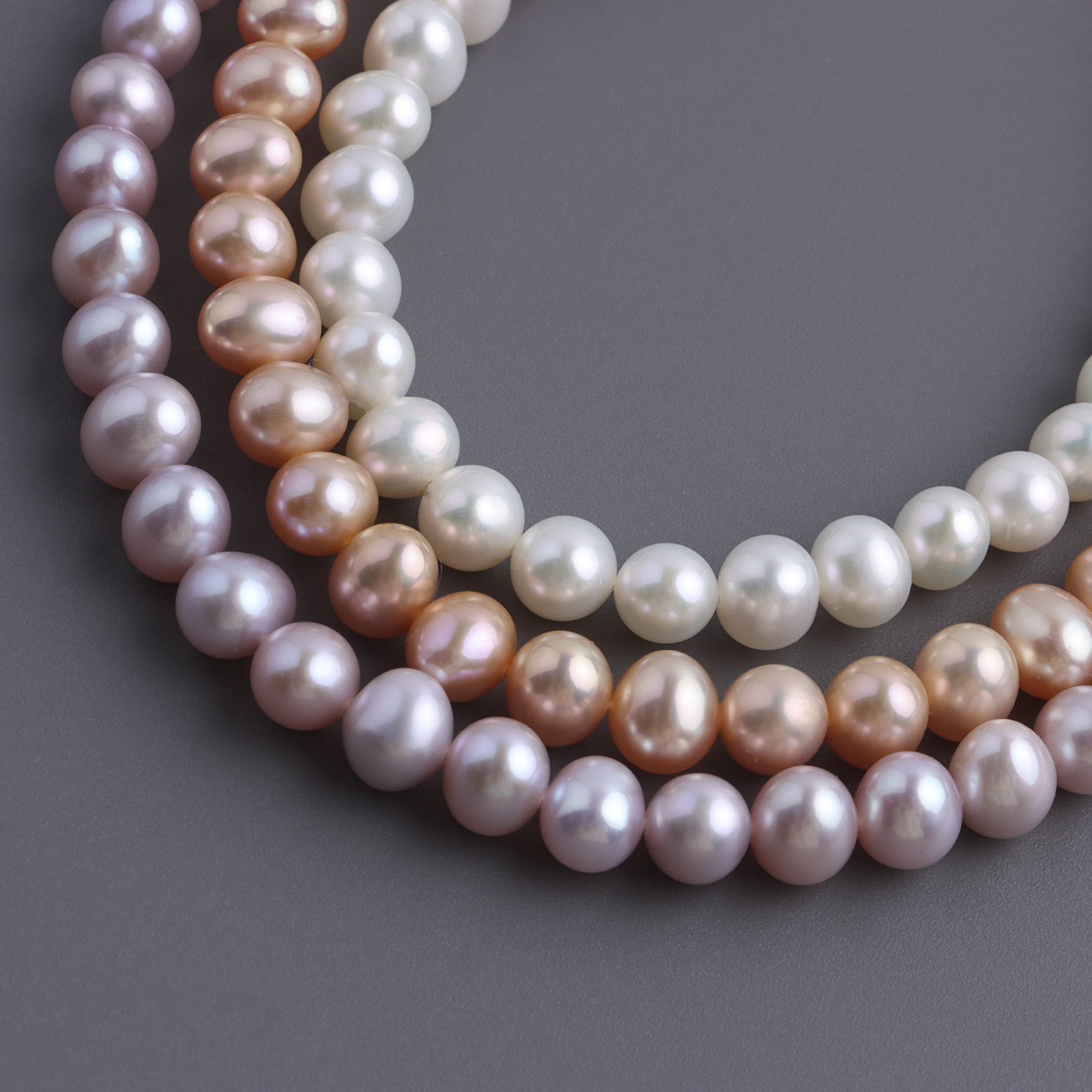 极光无核7-8mm近圆珠天然淡水珍珠近无瑕鸡蛋圆项链半成品diy材料,淘宝优惠券,粉丝福利购,淘宝优惠卷