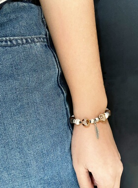 原创设计特色玛瑙珠搭配原木串珠手链民族风男女款手串