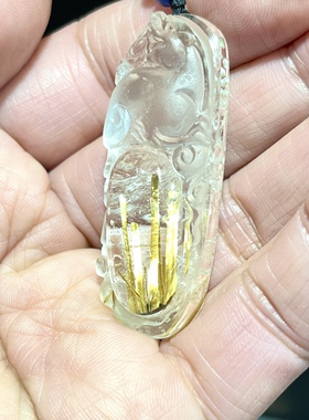 淳珍正品天然钛晶貔貅吊坠 水晶雕刻守护神 男女款项链 只发顺丰