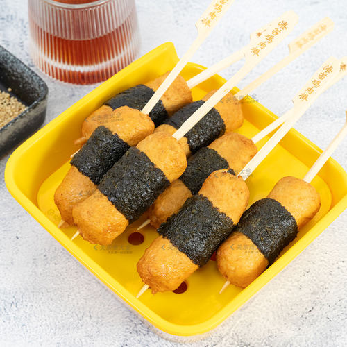 立圆海苔鸡肉棒10串关东煮食材商用鱼饼鱼丸夜市摆摊关东煮丸子 - 图0