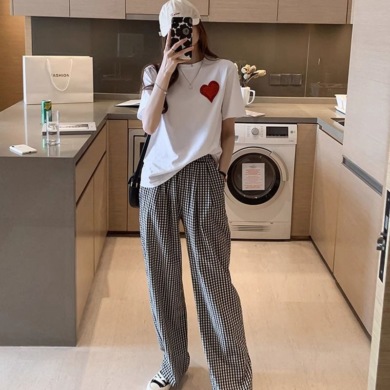 爱心刺绣纯棉T恤女夏季新款潮牌欧货短袖半袖美式高街上衣打底衫,淘宝优惠券,粉丝福利购,淘宝优惠卷