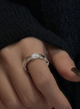 纯银小众设计感肌理感鳞片戒指