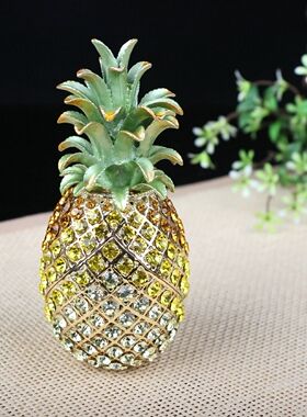 满钻凤梨镀合金镀金摆件家居创意珐琅彩色工艺品贺礼商务礼品摆件