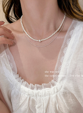 韩系简约水滴抽拉流苏项链女配饰