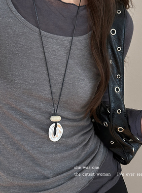 韩系几何不规则吊坠项链女锁骨链