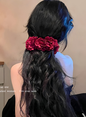 现货！易梦玲同款花朵香蕉夹发夹