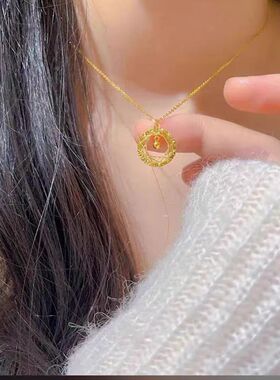 织梦网圆环项链女小众镂空设计新款轻奢高级感气质时尚锁骨链