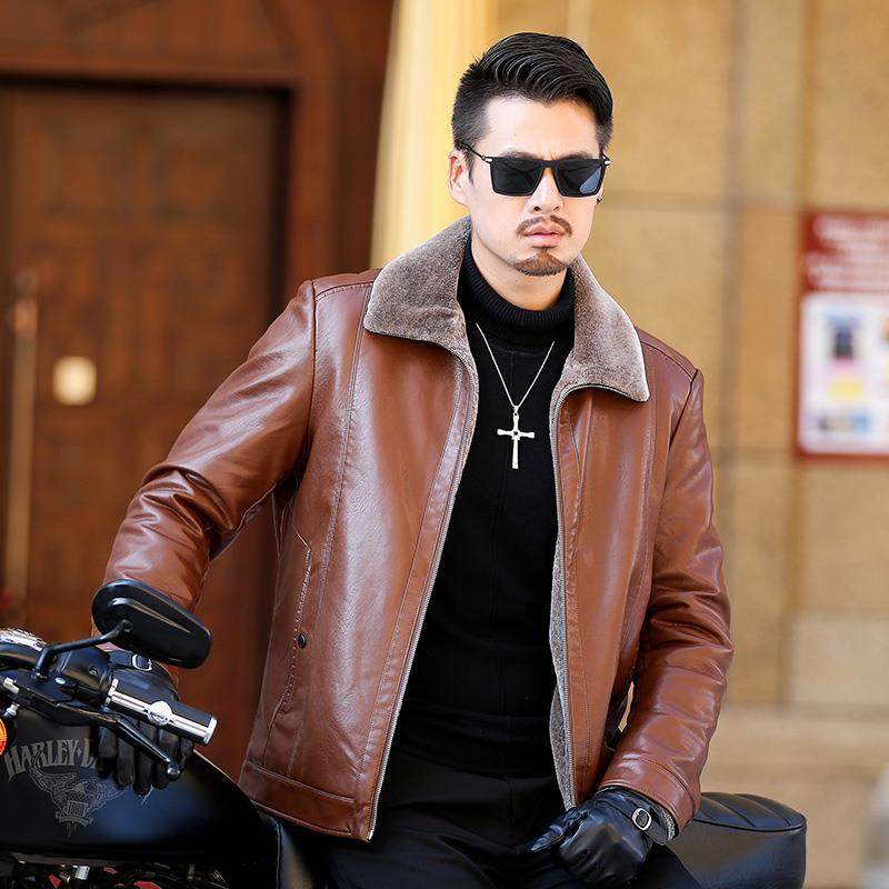 真皮皮衣男士夹克海宁潮皮草冬季加绒加厚绵羊皮大码皮毛一体外套,淘宝优惠券,粉丝福利购,淘宝优惠卷