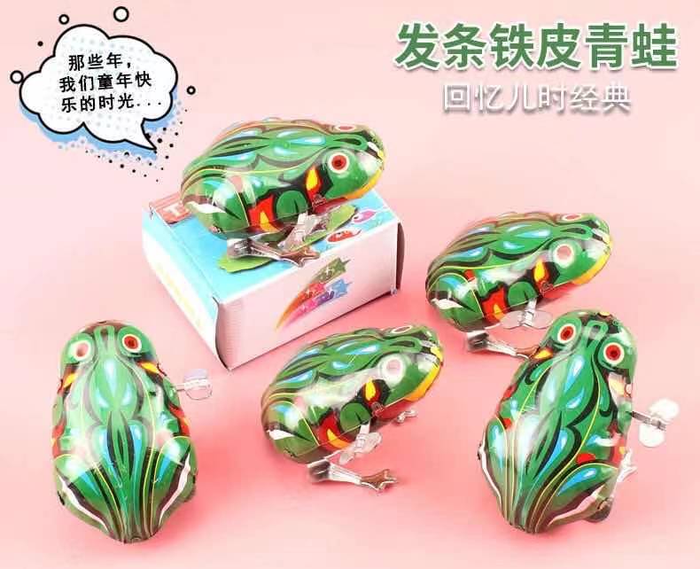 儿童上链发条铁皮青蛙小鸡80后经典怀旧小青蛙玩具跳跳蛙弹跳婴儿 - 图2