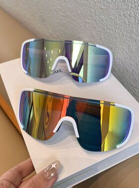 韩版大框连体防风反光运动墨镜