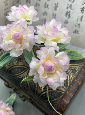 木生手作烫花蔷薇汉服发夹盘发古风头饰古装走街活动发饰原创簪花