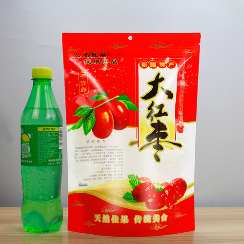 新疆红枣包装袋大枣若羌灰羌和田枣自封拉链开窗塑料礼品袋子 - 图0