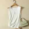 Loose ice silk knitted suspender vest sleeveless and elegant