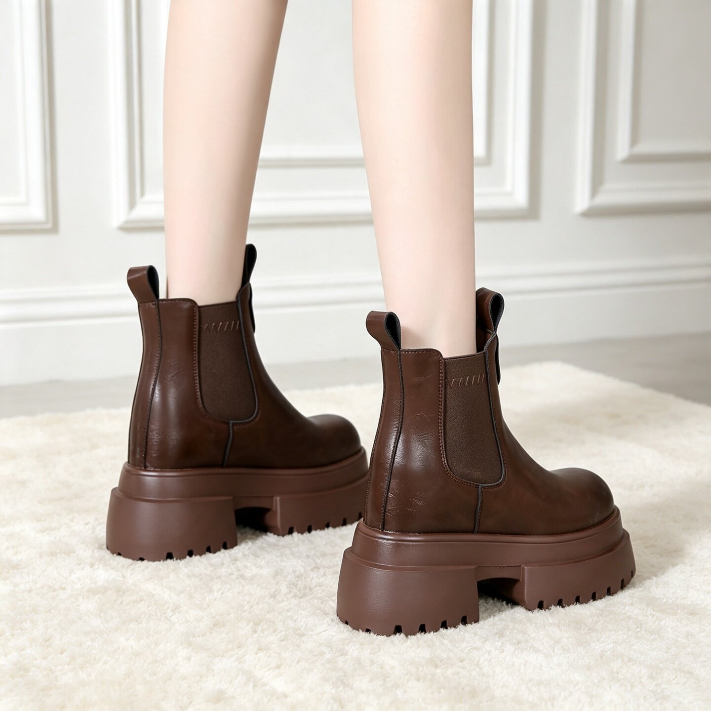 10CM thick sole inner heightening Chelsea boots for women short boots for women