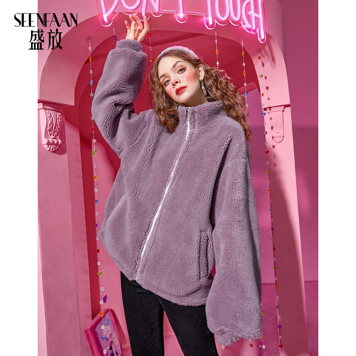 【哆啦a梦联名】盛放羊羔毛绒短外套 盛放短外套