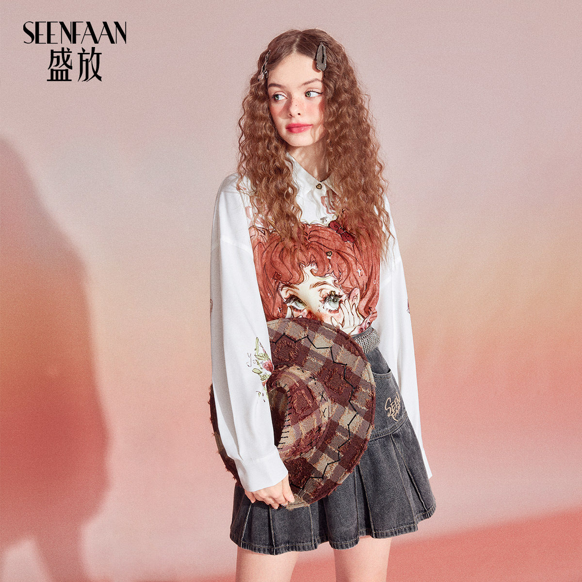 【艺术家联名】盛放漫画女设计感衬衫 盛放衬衫