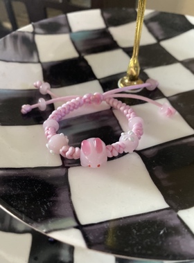 六一儿童节可爱粉色玉兔手链儿童款本命年儿童玉兔手链粉色兔包邮