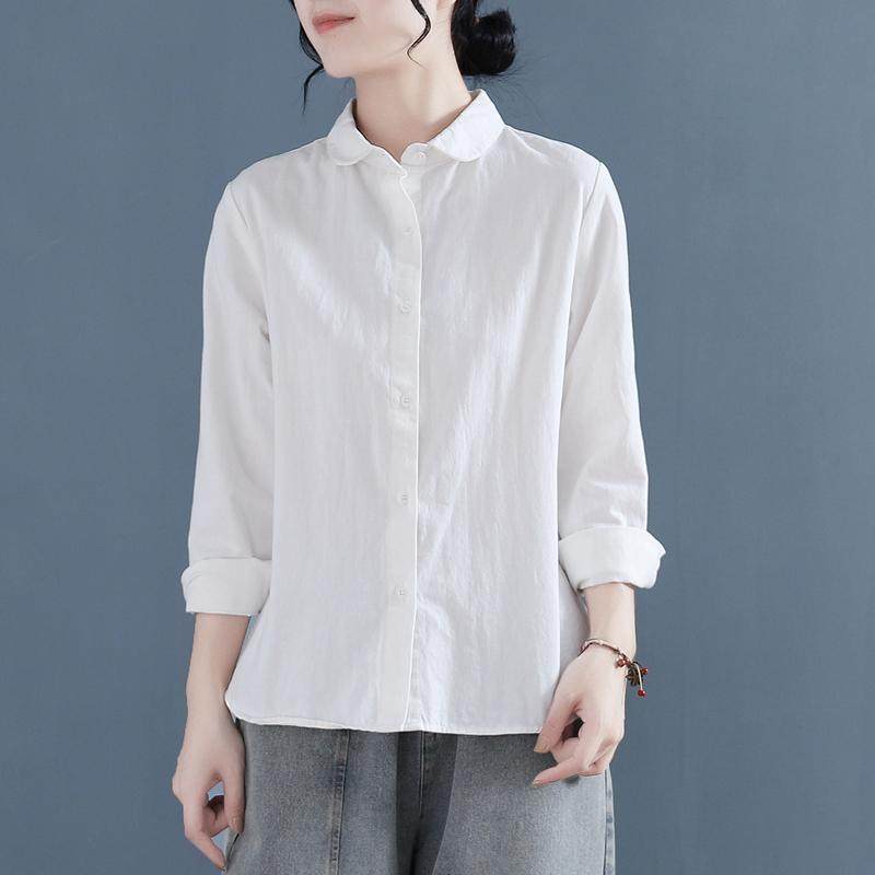清仓特价~小众别致上衣复古文艺衬衫女长袖休闲娃娃领棉麻衬衣秋,淘宝优惠券,粉丝福利购,淘宝优惠卷