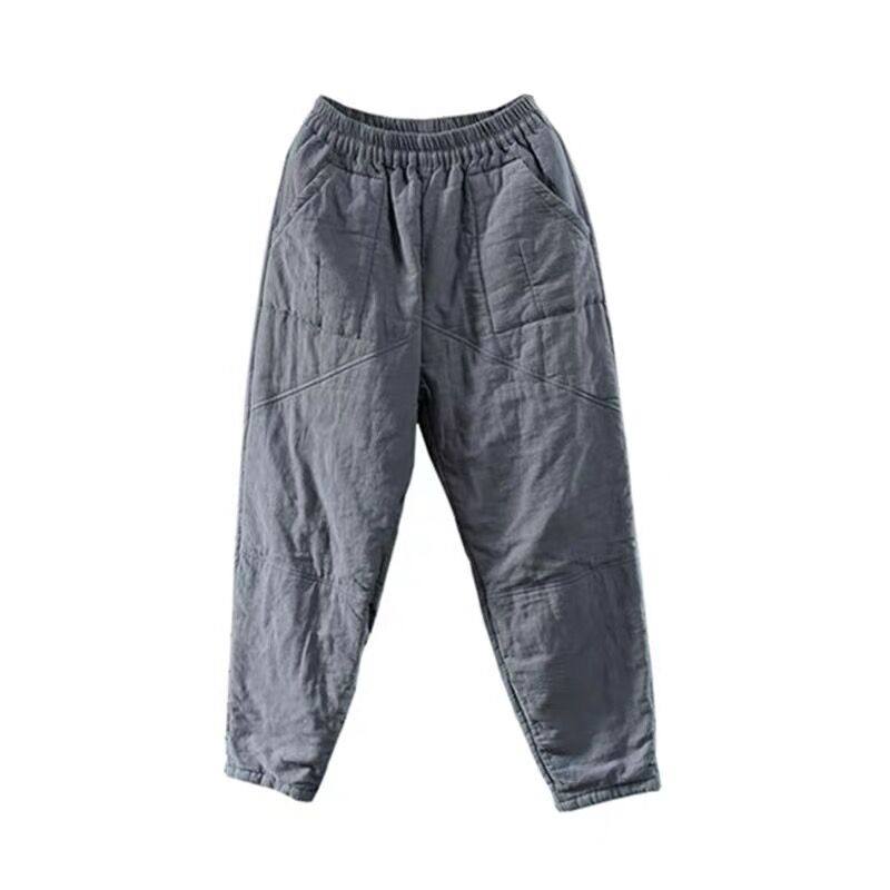 时尚棉麻夹棉裤子松紧腰秋冬加厚保暖棉裤显瘦哈伦裤女~清仓折扣,淘宝优惠券,粉丝福利购,淘宝优惠卷