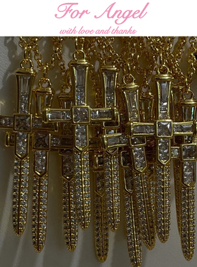 微镶锆石镀金宝剑项链辣妹other