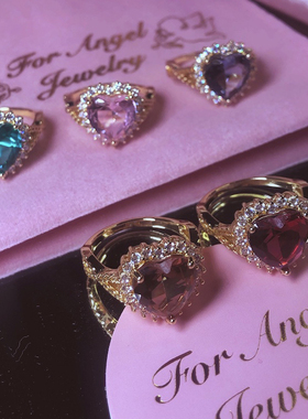 重工超闪绝美风仙女玻璃皓石戒指