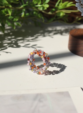 手工DIY小红薯同款梭编戒指小众饰品支持尺寸定制