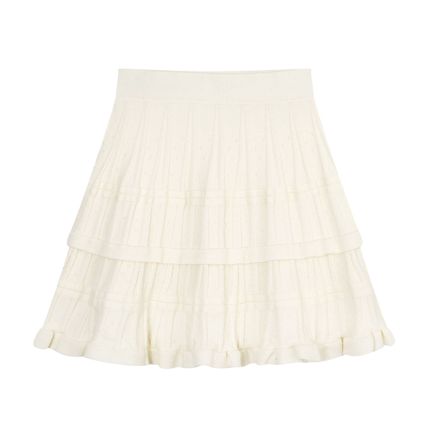 YUZI鱼子针织半身裙双层荷叶边立体波点高腰秋冬高级气质大码女装,淘宝优惠券,粉丝福利购,淘宝优惠卷