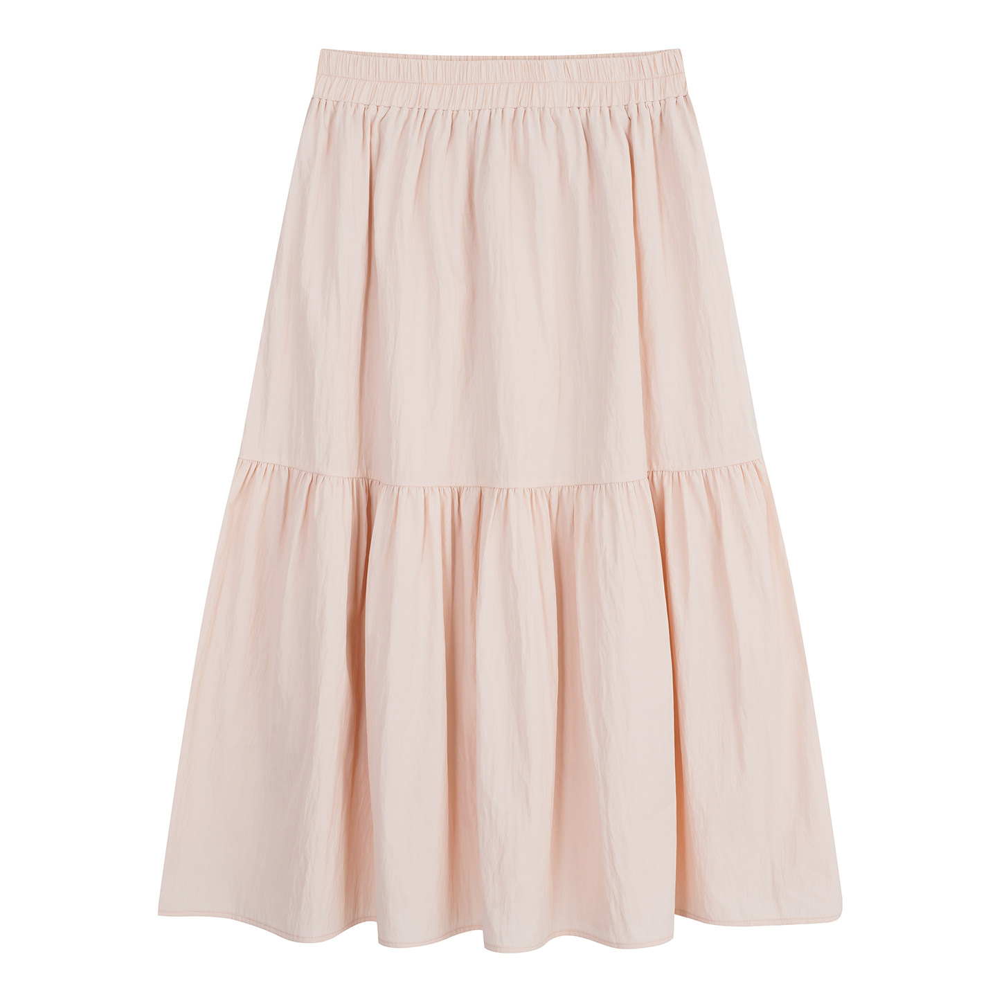 YUZI鱼子秋粉连衣裙大码女装微胖mm松紧腰显瘦遮肉200斤浪漫氛围 - 图3