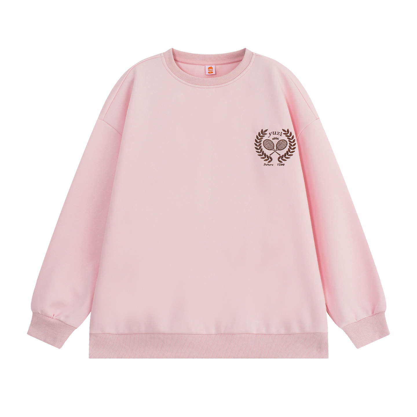 YUZI鱼子粉色圆领卫衣大码女装微胖mm显瘦遮肉200斤元气甜美,淘宝优惠券,粉丝福利购,淘宝优惠卷