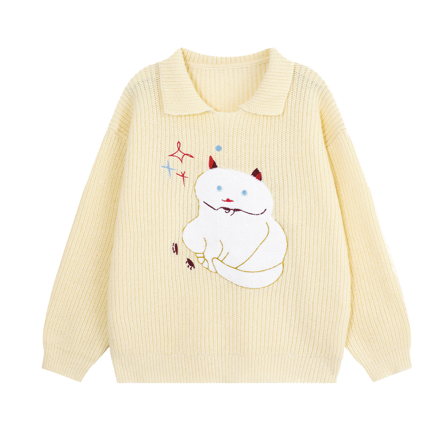 YUZI鱼子韩系Polo毛衣特大码女装胖mm秋冬气质宽松显瘦针织衫上衣,淘宝优惠券,粉丝福利购,淘宝优惠卷