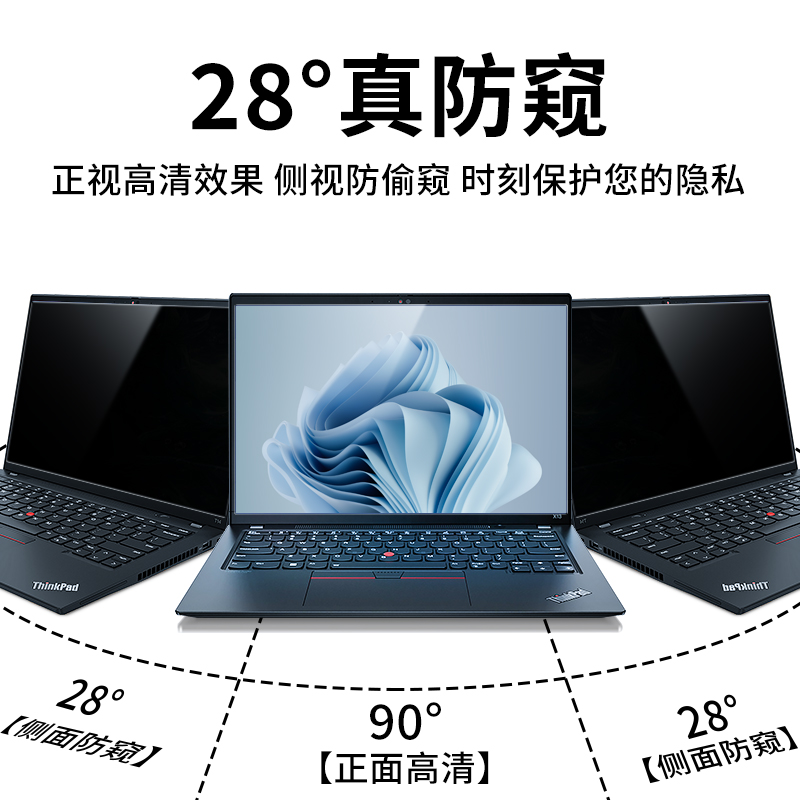 适用联想thinkpad防窥膜14英寸笔记本磁吸x13贴膜x390x280x270屏幕保护膜E14T14x250t15电脑13.3防偷窥膜15.6-图0