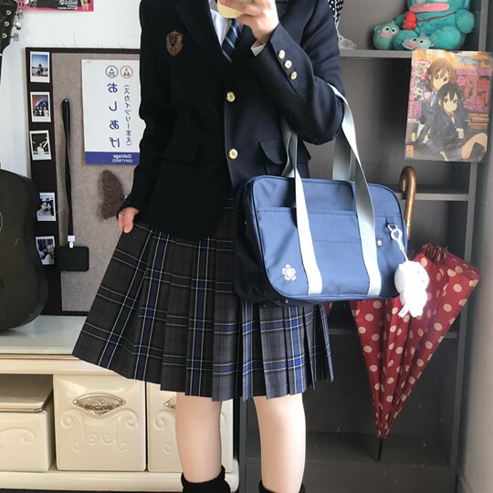 A letter jk plaid skirt Lan school offerings