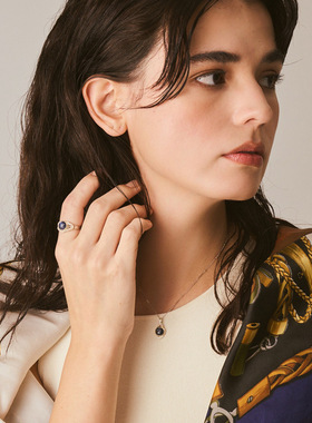 孔雀石树叶戒指纯银日系女