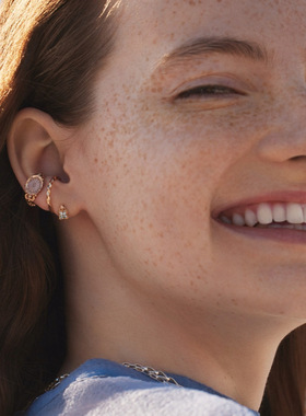 复古镜面项链nojess纯银女海蓝宝