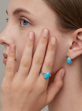 nojess绿松石纯银女夏日项链